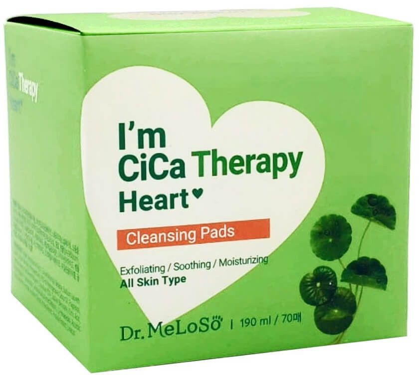 Очищающие пэды для лица с экстрактом центеллы «I’m Cica Therapy Heart Cleansing Pads» | Dr.Meloso