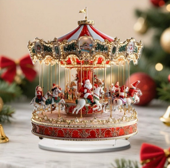 Акриловая статуэтка на подставке «Новогодняя карусель»