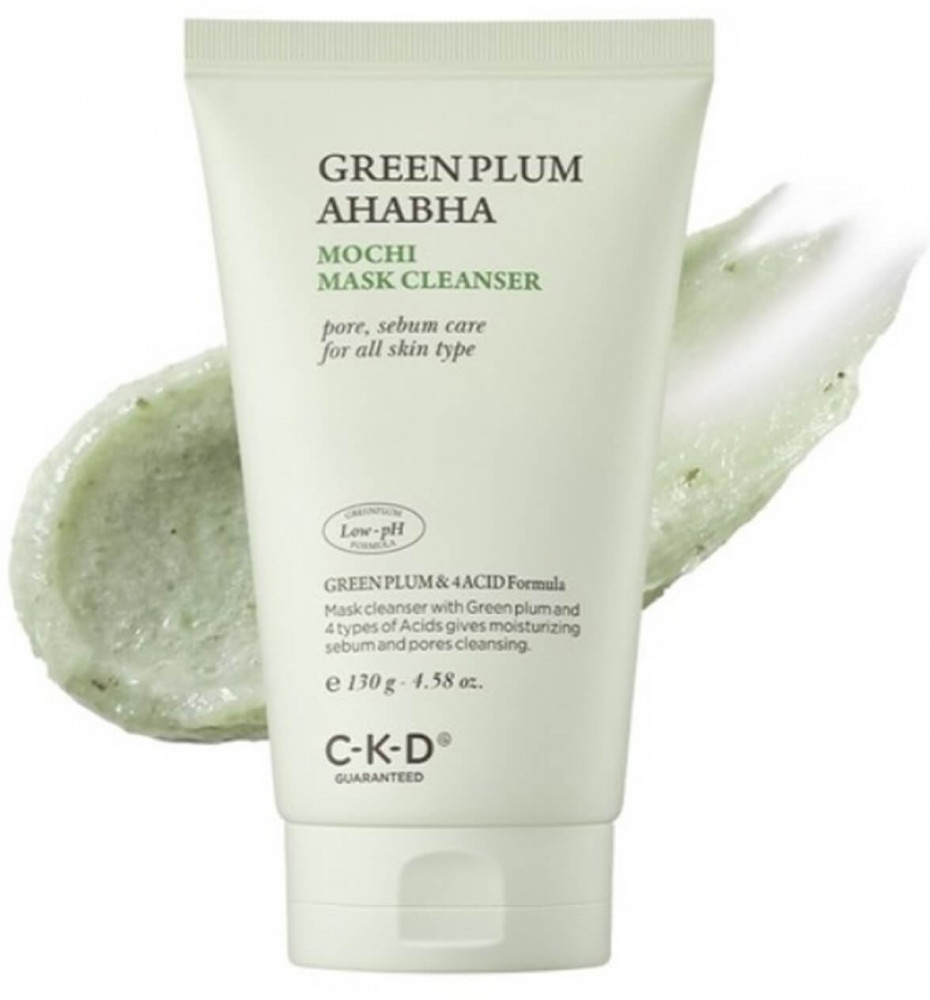Очищающая маска для лица с экстрактом зелёной сливы «Guaranteed Green Plum AHA BHA Mochi Mask Cleanser» | CKD