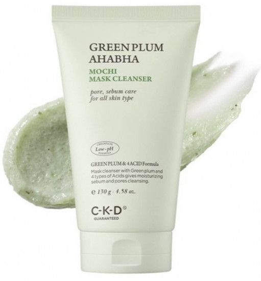 Очищающая маска для лица с экстрактом зелёной сливы «Guaranteed Green Plum AHA BHA Mochi Mask Cleanser»