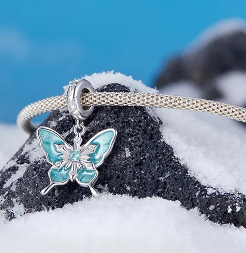Шарм из серебра «Ледяная бабочка» | Bamoer