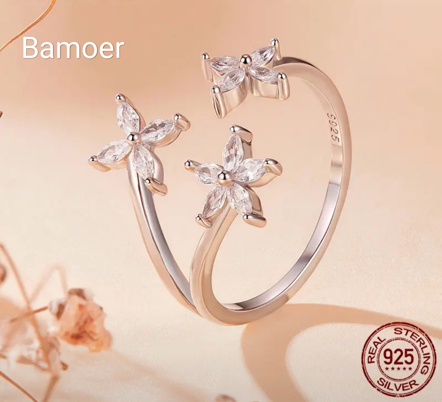 Кольцо «Цветки сакуры» | Bamoer