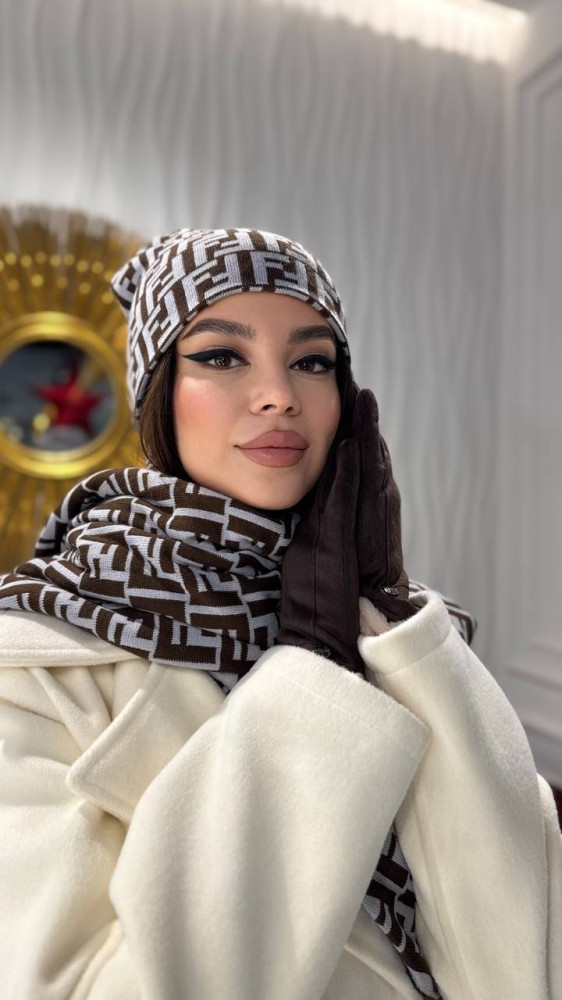 Комплект «Шапка-лопатка двойной вязки с шарфом» | Karoza