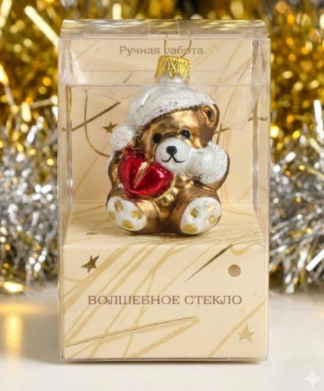 Елочное украшение «Медвежонок с сердечком»