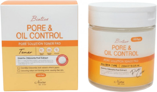 Очищающие пэды для сужения пор «Biotics Pore&Oil Control SolutionToner Pad»