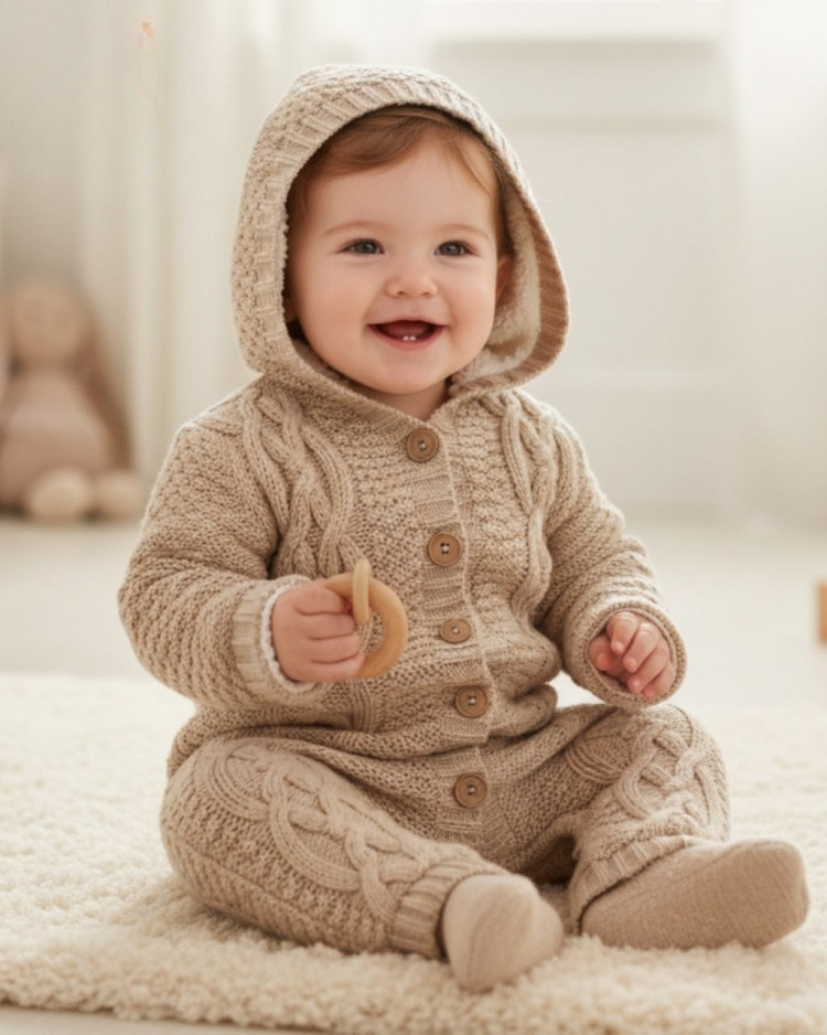 Вязаный комбинезон для малышей | Caramini