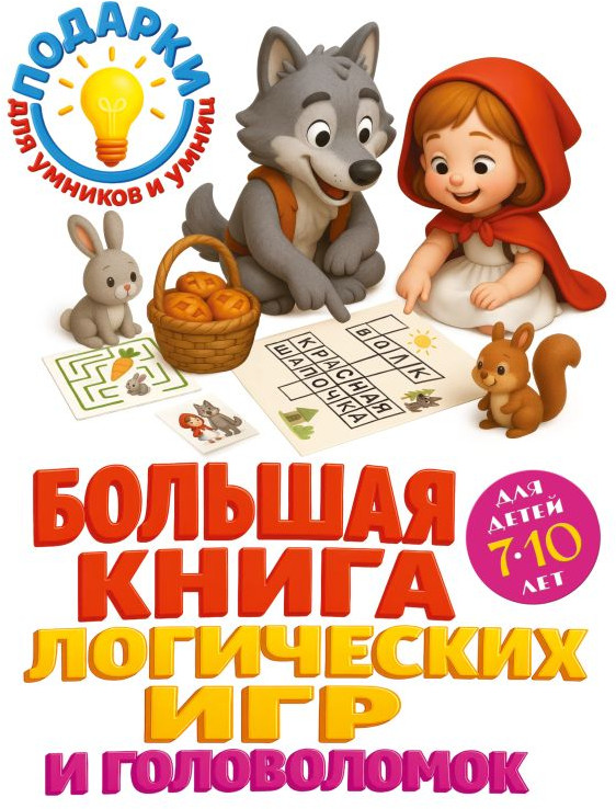 Большая книга логических игр и головоломок: для детей 7-10 лет | Подарки для умников и умниц