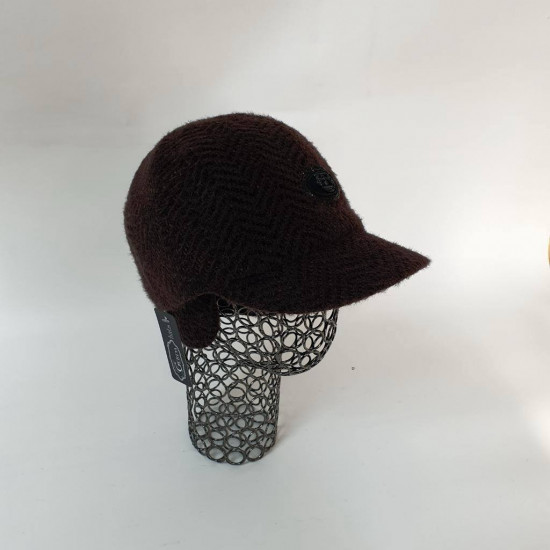 Бейсболка-жокейка из шерсти без регулировки размера