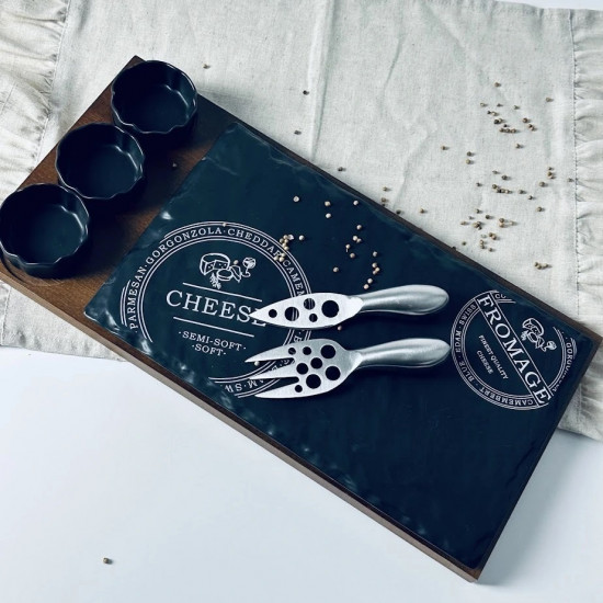 Сервировочная доска-блюдо для сыра с приборами «Blackwood»