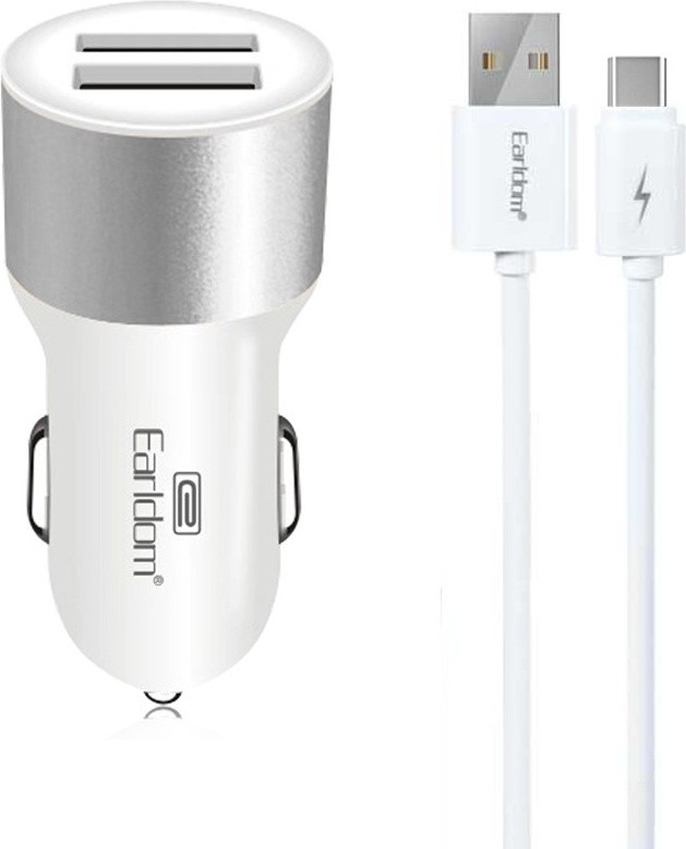 Комплект АЗУ ES-123 2.1A 2 USB-порта + кабель Type-C | Earldom