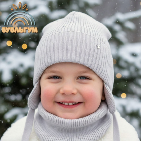 Детский зимний комплект со снудом для девочек