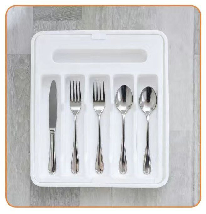 Лоток-вкладыш раздвижной для столовых приборов в кухонный ящик