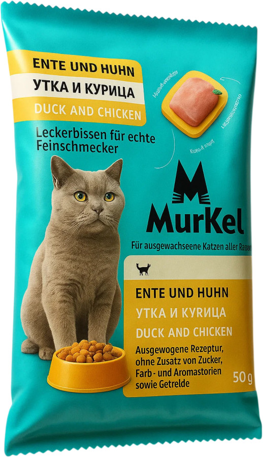 Корм для кошек сухой со вкусом курицы и утки | Murkel