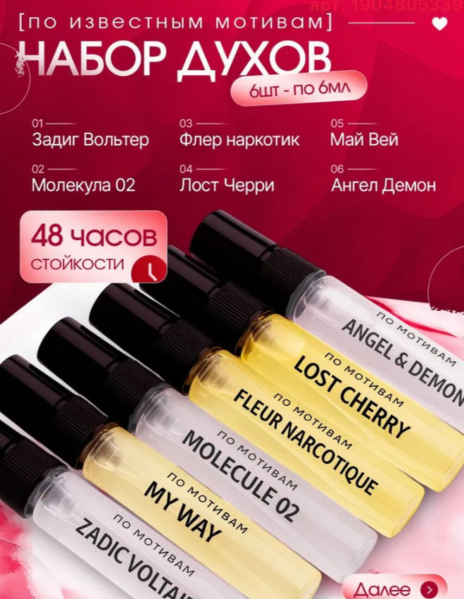 Набор пробников женских духов