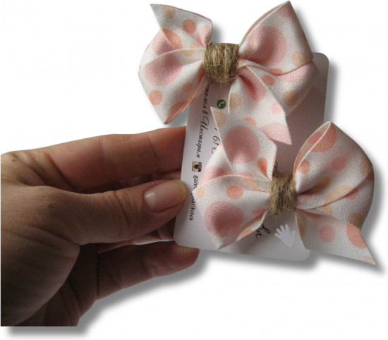 Бантики на зажимах для волос ручной работы «Pastel bows collection»