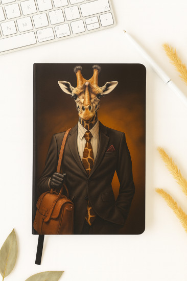 Ежедневник с принтом «Деловой жираф»