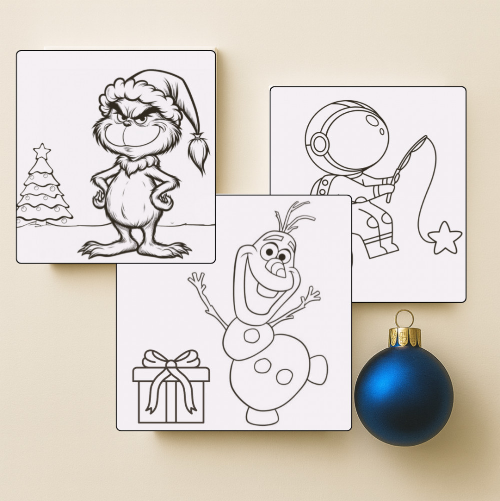 Набор раскрасок на магните «Новогодние герои»