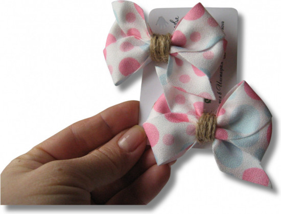 Бантики на зажимах для волос ручной работы «Pastel bows collection»