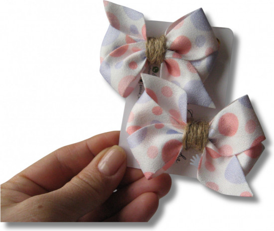 Бантики для волос ручной работы на зажимах «Pastel bows collection»