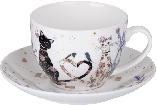 Чайная пара «Лавандовые коты»