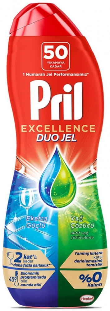 Гель-обезжириватель для посудомоечной машины «Excellence Duo Gel» | Pril