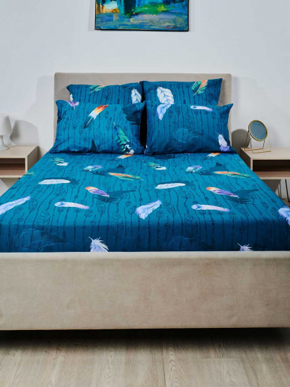 Простыня на резинке «Перья»