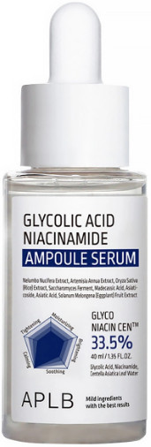 Сыворотка с гликолевой кислотой и ниацинамидом «Glycolic Acid Niacinamide Ampoule Serum» | APLB
