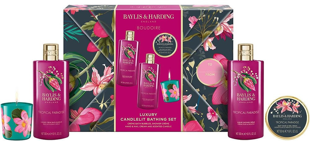 Набор подарочный «Tropical Paradise Luxury Candlelit Bathing Set Y25» | Boudoire | Baylis & Harding