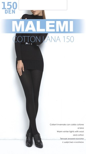 Колготки женские «Cotton Lana» (nero, 150 DEN) | Malemi
