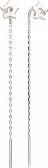 Серьги-цепочки из серебра