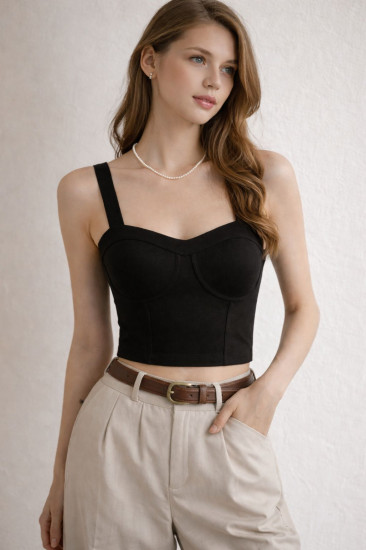 Корсет-топ на широких бретелях