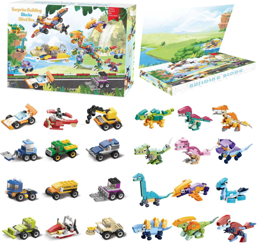 Адвент-календарь с конструктором «Динозавры+машины»