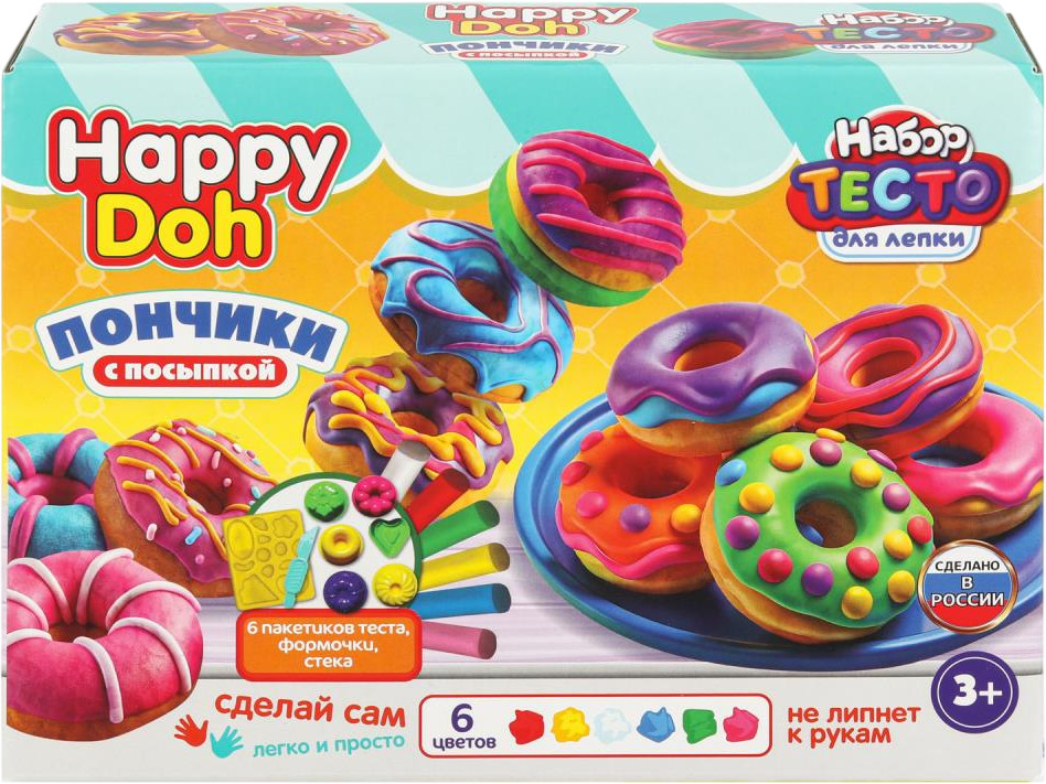 Набор с тестом для лепки «Пончики» | Happy doh