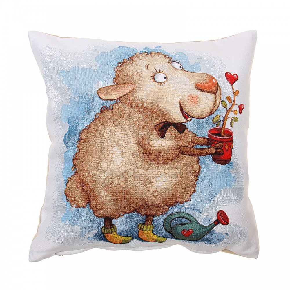 Наволочка декоративная «Барашек с горшком» (50х50)