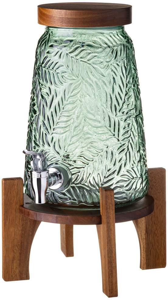 Диспенсер для напитков на деревянной подставке «Flora Green» | Lefard