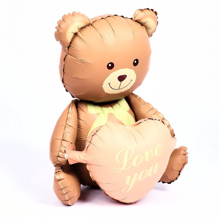 Шар воздушный «Медведь с сердцем» | Веселая затея