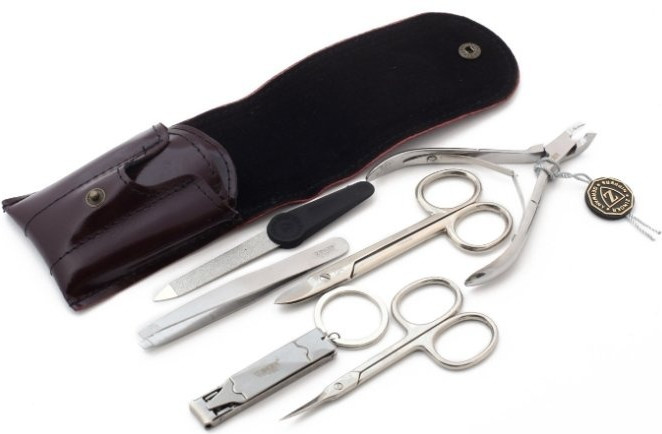 Набор маникюрных инструментов в кожаном чехле | Zinger