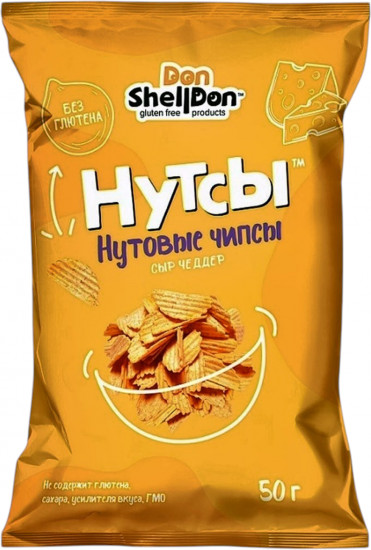 Чипсы нутовые со вкусом сыра чеддер «Нутсы»