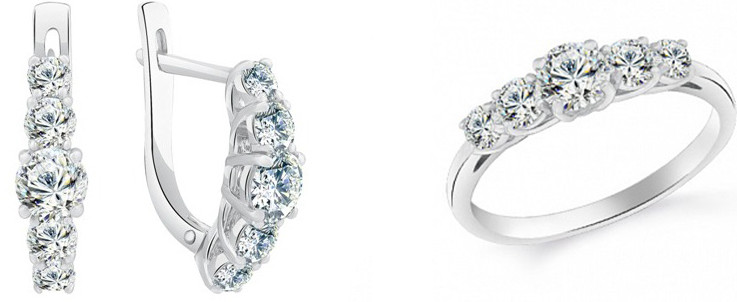 Комплект украшений из серебра | Lucente Silver