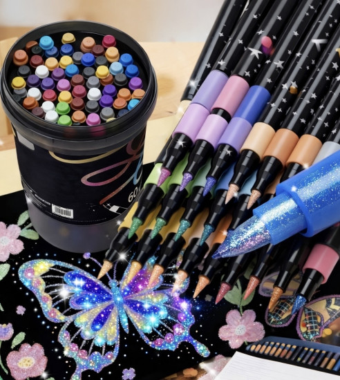 Набор акриловых маркеров с блеском