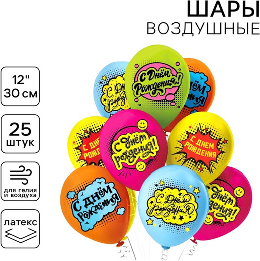 Набор шаров воздушных «С днем рождения! Комиксы»