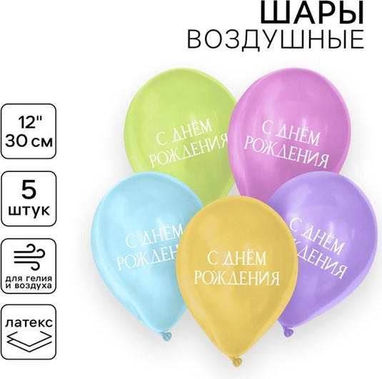 Набор шаров воздушных «С днём рождения»
