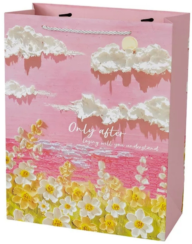 Подарочный картонный пакет с 3D-эффектом «Масляная живопись»