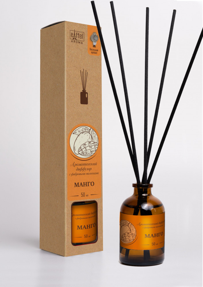 Ароматический диффузор для дома с фибровыми палочками «Хлопок» | EIFFELAROMA
