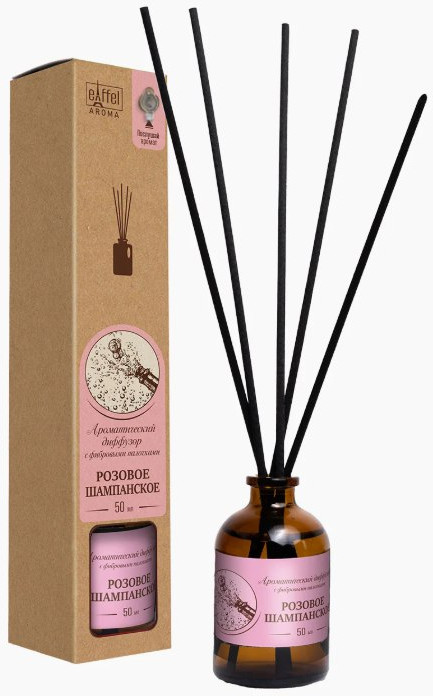 Ароматический диффузор для дома с фибровыми палочками «Розовое шампанское» | EIFFELAROMA