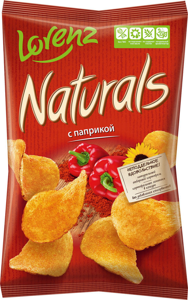 Картофельные чипсы с паприкой | Naturals | Lorenz