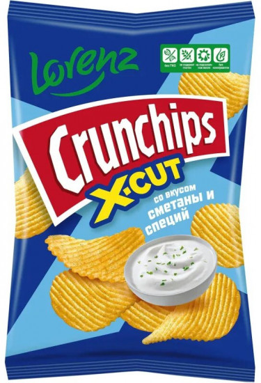 Рифленые картофельные чипсы со вкусом сметаны и специй