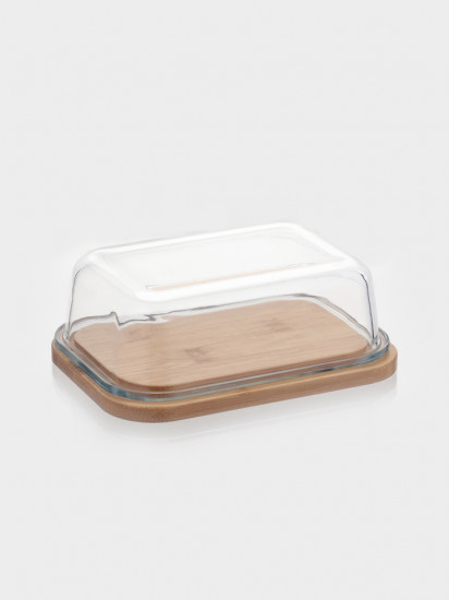 Маслёнка с ножом на бамбуковой подставке