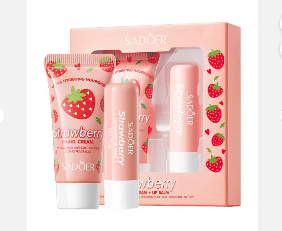 Подарочный набор «Strawberry Hand Crem & Lip Balm» | SADOER