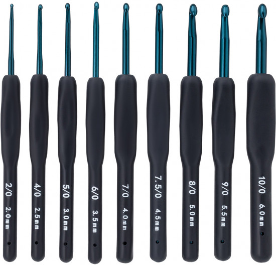 Набор крючков для вязания с силиконовой ручкой